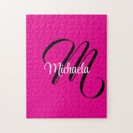 Minimalistisk modern monogram initial namn varmt r pussel