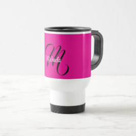 Minimalistisk modern monogram initial namn varmt r resemugg