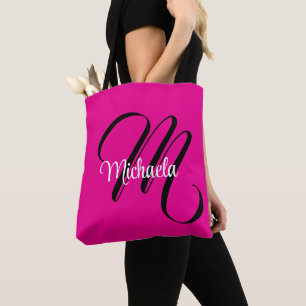 Minimalistisk modern monogram initial namn varmt r tygkasse