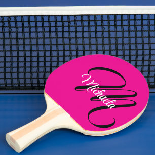 Minimalistisk modern monogram initialt namn varmt pingisracket