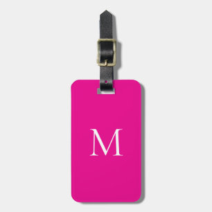 Minimalistisk modern monogram-Magenta Bagagebricka