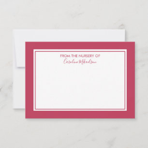 Minimalistisk modern monogram - Magenta röd Tack Kort