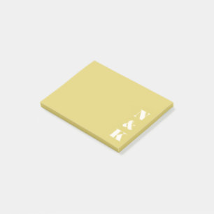 Minimalistisk Modern Monogram Mjuk Gul Anpassad Post-it Block