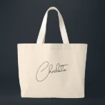 Minimalistisk Modern Monogram Namn Jumbo Tygkasse<br><div class="desc">Denna minimalistiska, moderna, monogram-namngivna stora handväskan är ett chic och elegant tillbehör med en svart-guld design med personlig kalligrafi. Den kombinerar minimalistisk enkelhet med en modern och trendig estetik, perfekt för brudtärnor eller som en snygg present till henne. Dess rena, snygga utseende gör den både praktisk och fashionabel, idealisk för...</div>