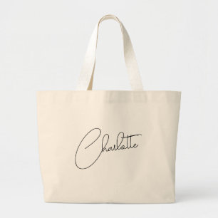 Minimalistisk Modern Monogram Namn Jumbo Tygkasse