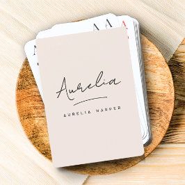 Minimalistisk Modern Monogram Rosa Anpassningsbar Casinokort