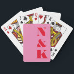 Minimalistisk Modern Monogram Rosa Red Personligt  Casinokort<br><div class="desc">Minimalistisk Modern Monogram Bröllop-Personlig Spelar upp kort i Rosa och rött</div>
