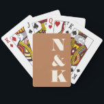 Minimalistisk modern monogram Terracotta Bröllop Casinokort<br><div class="desc">Minimalistiskt Modern Monogram Terracotta Bröllop-spelkort</div>