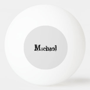 Minimalistisk modern monogramnamn svart grått pingisboll