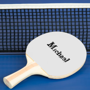 Minimalistisk modern monogramnamn svart grått pingisracket