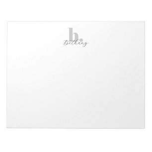 Minimalistisk modern monogramskript Namn Anteckningsblock