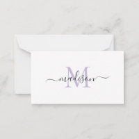 Minimalistisk, modern, monogramstiskt Lila för fem