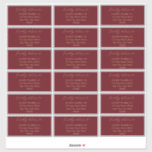 Minimalistisk Modern Mörk Red Bröllop Guest Adress Klistermärken<br><div class="desc">En enkel,  minimalistisk mörk röd bakgrundsgäst adress med skripttexten "Leverera till".  Texten och linjer ligger i ett sant antika guld.  Lägg bara till namn och adress för att slutföra.  18 etiketter per lakan.  Skripttext kan inte redigeras utom av konstruktören.  Sammansatt design efter Helgdag Hearts-design (reserverade höger).</div>