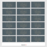 Minimalistisk modern Mörk Teal Bröllop Guest Adres Klistermärken<br><div class="desc">En enkel,  minimalistisk mörk-testbakgrundsgäst adress med skripttexten "Leverera till". Texten och linjer ligger i ett sant antika guld. Lägg bara till namn och adress för att slutföra. 18 etiketter per lakan. Skripttext kan inte redigeras utom av konstruktören. Sammansatt design efter Helgdag Hearts-design (reserverade höger).</div>