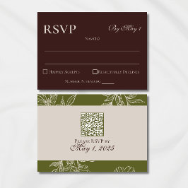 Minimalistisk Modern Mousse Brown QR-Bröllop OSA