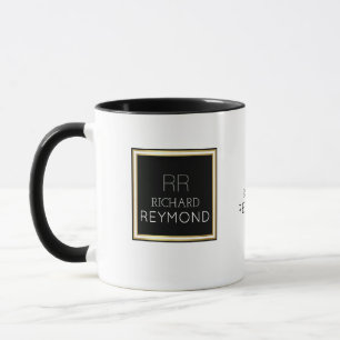 minimalistisk modern namn & initialer på elegant b mugg