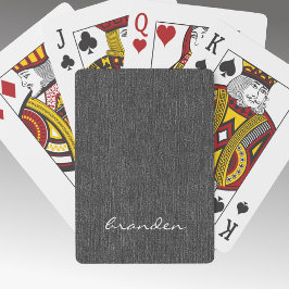 Minimalistisk Modern Namn Svart Denimtryck Casinokort