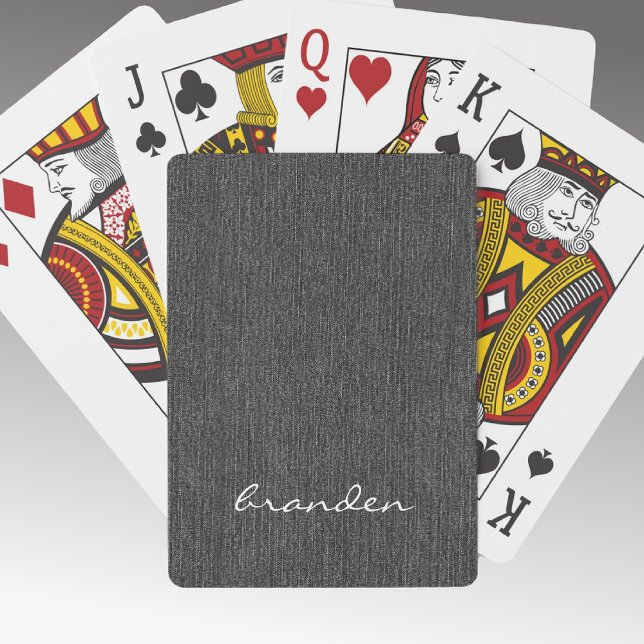 Minimalistisk Modern Namn Svart Denimtryck Casinokort (Skapare uppladdad)