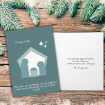 Minimalistisk Modern Nativitet "O Heliga Natt" Luk Helgkort<br><div class="desc">kärlek och tillit till vänner och familj denna julsäsong med en modern men minimal geometrisk nativitet med hjälp av muterad grönt och benvit. "O Heliga Natt" ovanför nativiteten och Luke 2:11, "Savior - ja, Messiah, Herren - har fötts i dag i Betlehem, staden David!" Det kan vara personlig med ditt...</div>