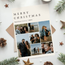 Minimalistisk Modern Neutral Jul Familjefoto