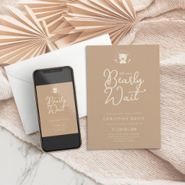 Minimalistisk modern Neutralt Bear-babystövel för  Inbjudningar