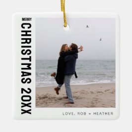 Minimalistisk Modern One Photo Personlig-jul Julgransprydnad Keramik