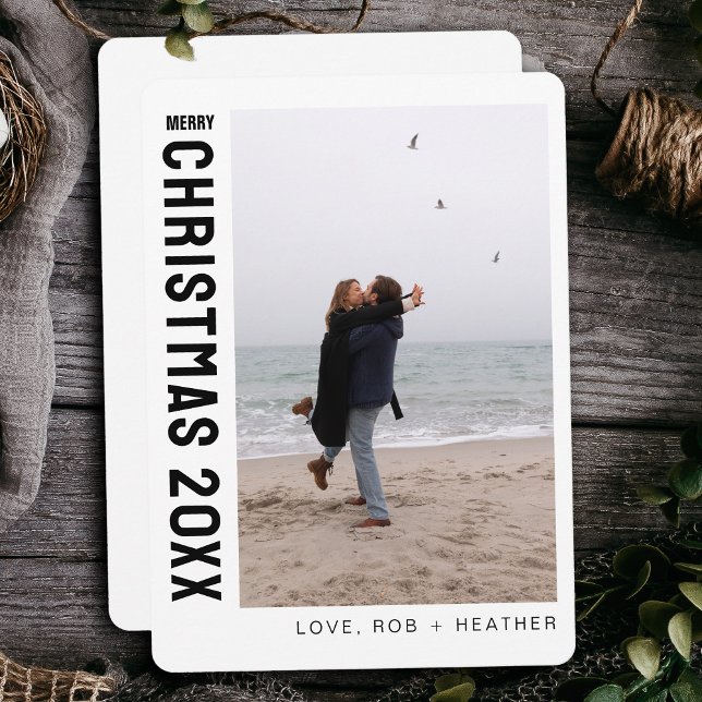 Minimalistisk Modern One Photo Personlig-jul Julkort (Skapare uppladdad)