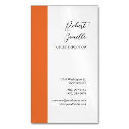 Minimalistisk Modern Orange White Färg Personlig Magnetiska Visitkort