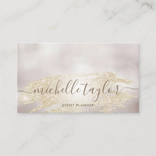 Minimalistisk, modern pärlborste i guld namnteckni visitkort