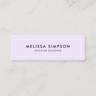 Minimalistisk Modern Pastel-Lila Mini Visitkort