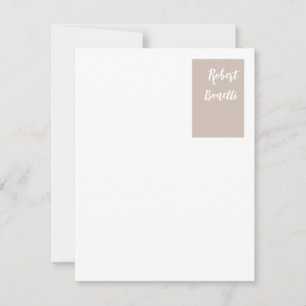 Minimalistisk Modern Pastel White Färg Personlig Anteckningskort