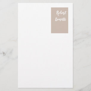 Minimalistisk Modern Pastel White Färg Personlig Brevpapper