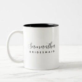 Minimalistisk modern Personlig Bridesmaid Gift Två-Tonad Mugg