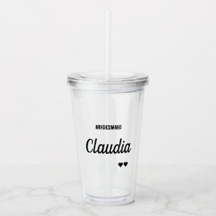 Minimalistisk Modern Personlig Brudtjej Tumbler Take Away Mugg