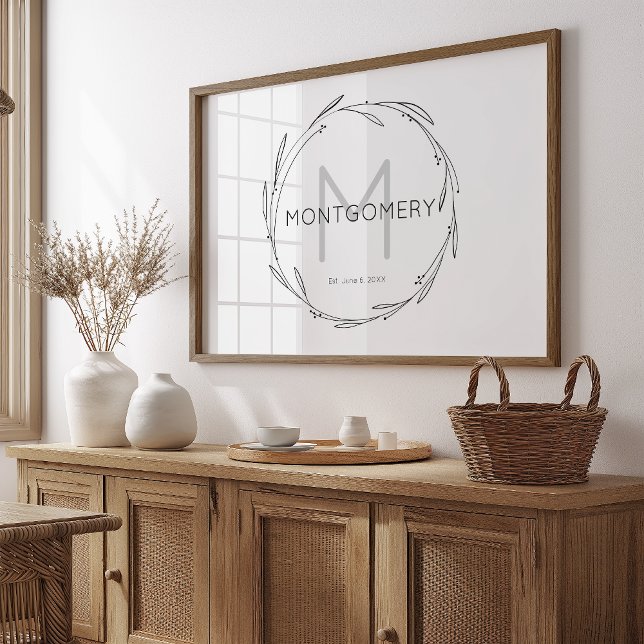 Minimalistisk modern personlig namnskylt bröllopsp poster (Skapare uppladdad)