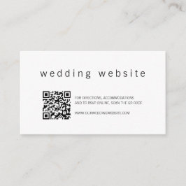 Minimalistisk Modern Photo QR Code Bröllop webbpla Tilläggskort