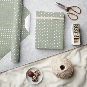 Minimalistisk Modern Prickig Neutral Ljusgrön Presentpapper