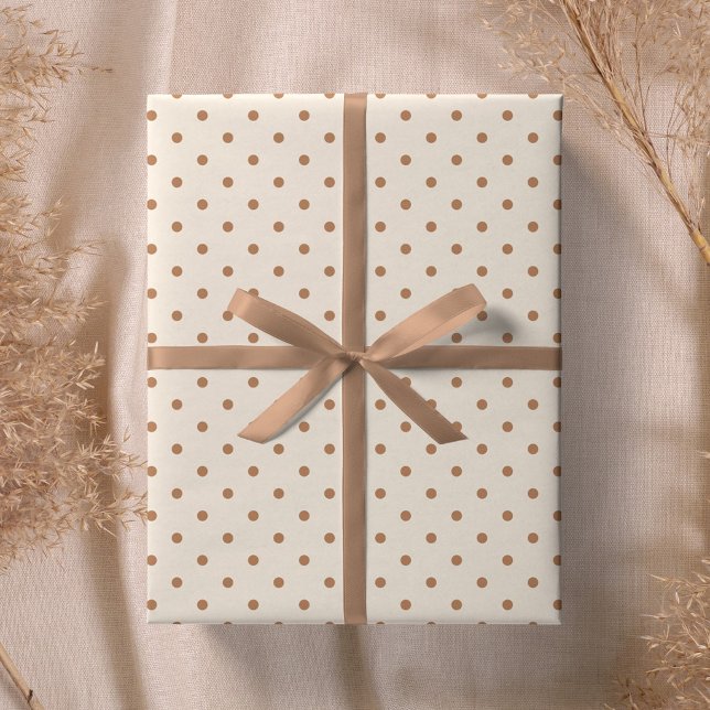 Minimalistisk Modern Prickig Varm Neutral Beige Presentpapper (Skapare uppladdad)