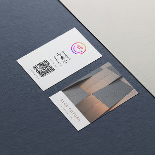 Minimalistisk Modern Pro-designarkitektur QR-kod Visitkort