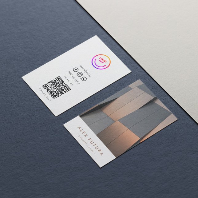 Minimalistisk Modern Pro-designarkitektur QR-kod Visitkort (Skapare uppladdad)