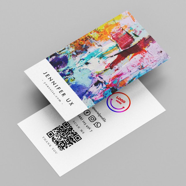 Minimalistisk Modern Professionell Artist Qr-kod Visitkort (Skapare uppladdad)