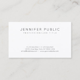 Minimalistisk Modern Professionell Elegant White P Visitkort