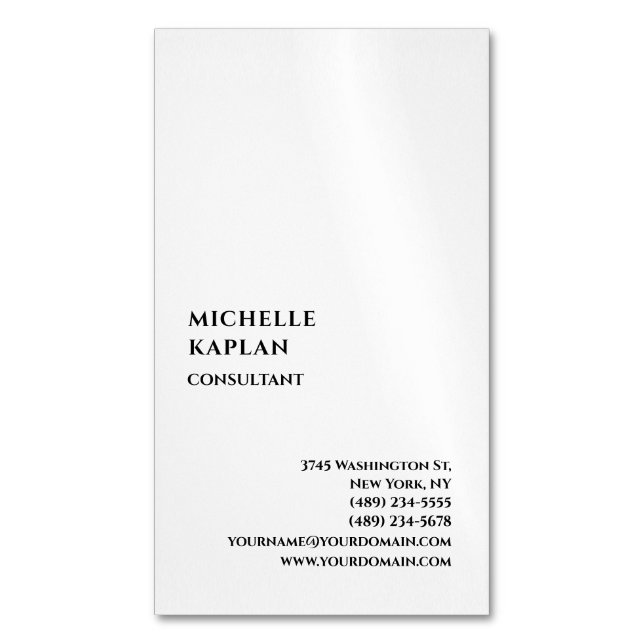 Minimalistisk modern professionell exklusiv magnetiska visitkort (Framsida vertikal)