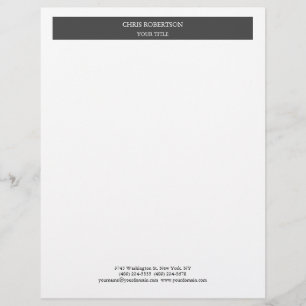 Minimalistisk Modern Professionell Grått White Brevhuvud