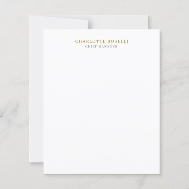 Minimalistisk modern professionell guldfärgad papp (Framsida)