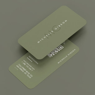 Minimalistisk Modern Professionell Initialer Sage Visitkort