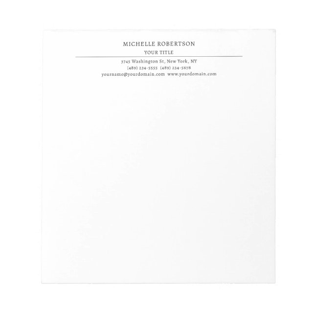 Minimalistisk Modern Professionell Kreativ Anteckningsblock (Framsida)