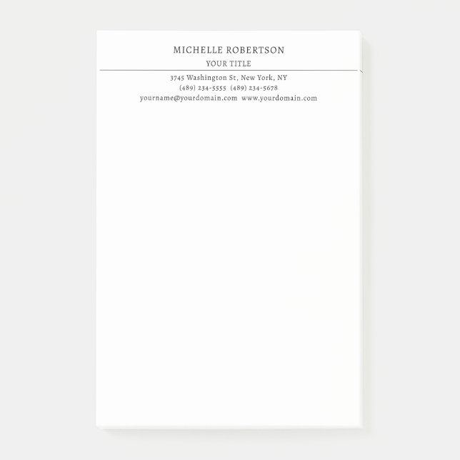 Minimalistisk Modern Professionell Kreativ Post-it Block (Framsida)