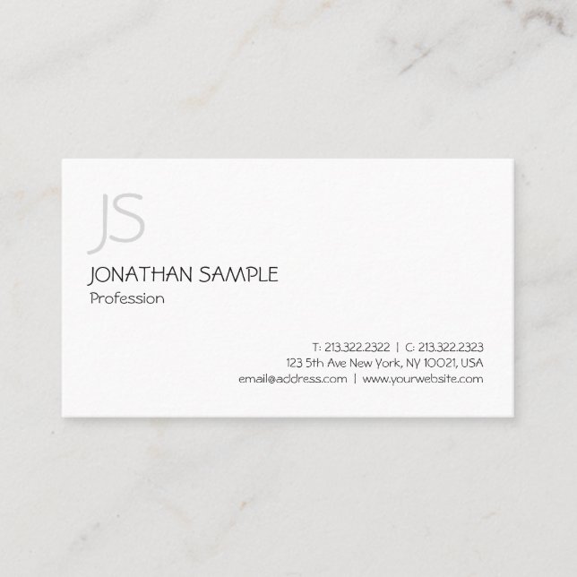 Minimalistisk Modern Professionell Monogram-Elegan Visitkort (Framsida)