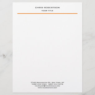 Minimalistisk Modern Professionell-Orange vit Brevhuvud